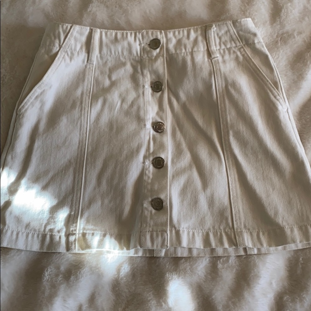 White jean skirt